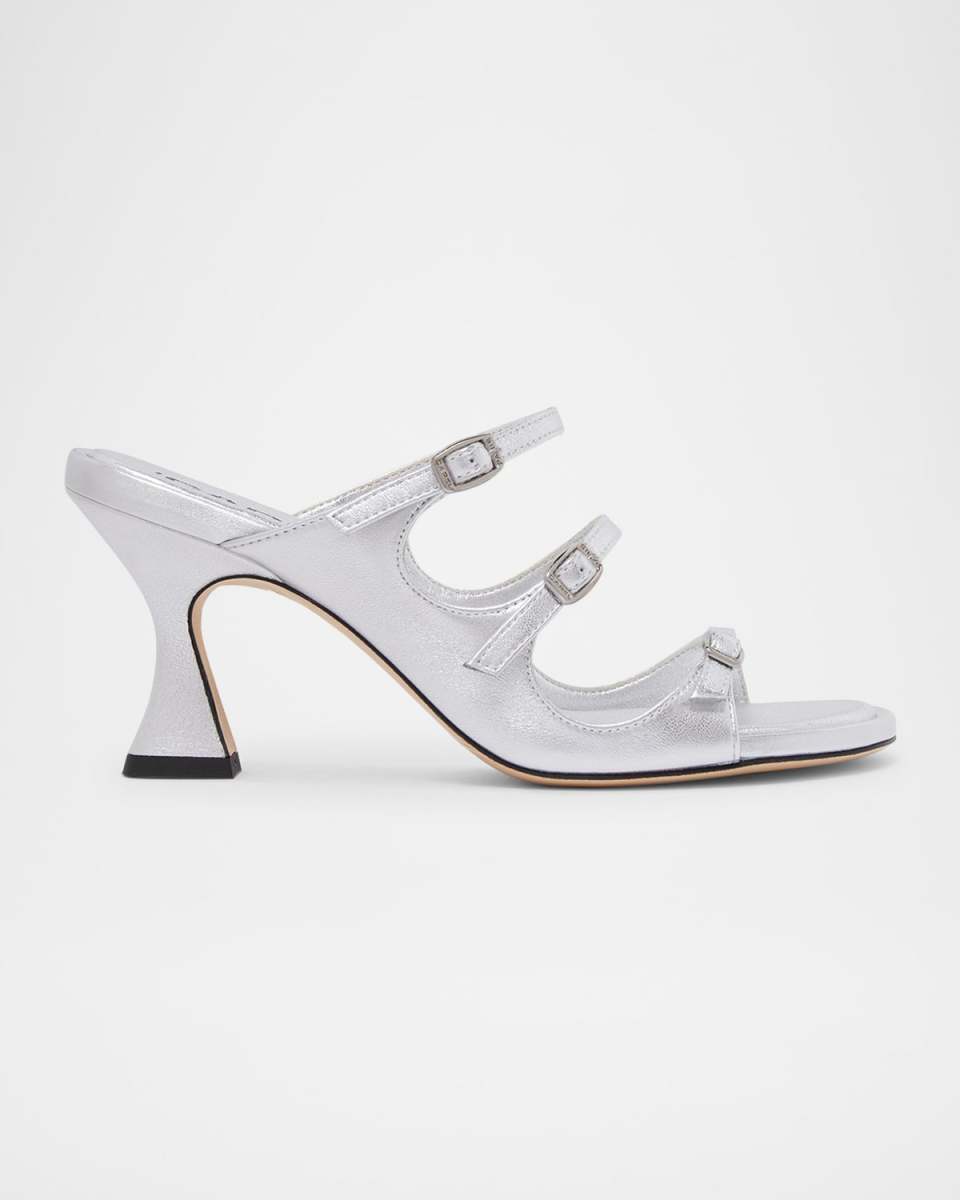 Kitty Metallic Mary Jane Trio Sandals